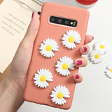 3D Daisy Stand Holder Soft Case For Samsung Galaxy S20 S10 Note 10 Series