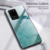 New Fashion Tempered Glass Protective Marble Case For Samsung Galaxy S20 Ultra S10