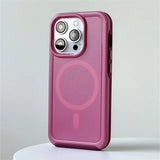 Military Anti-Fall Magsafe Wireless Charging Candy Color Frosted Case For iPhone 15 14 13 12 series