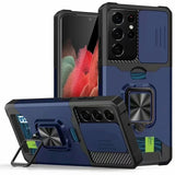 Slide Camera Protector Armor Case with Stand for Samsung Galaxy S21 Note 20 Series