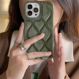 Luxury Flannel Wavy Pattern Case for iPhone 14 13 12 series