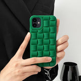 3D Cube Weave Pattern Silicone Case for iPhone 14 13 12 series