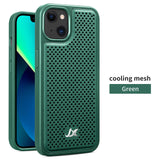 Cooling Mesh Leather Case for iPhone 13 12 11 Pro Max