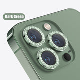 Glitter Diamond Tempered Glass Camera Metal Ring for iPhone 14 13 12 series