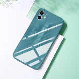 Square Frame Tempered Glass Phone Case For iPhone 12 Series