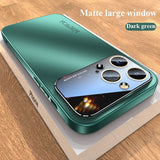 Luxury Glass Camera Lens Protection Matte Shockproof Bumper Hard Case For iPhone 14 13 12 series