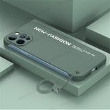 Ultra thin Frameless Matte PC Ring Holder Shockproof Phone Case For iPhone 12 Series