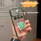 Hollow Fliping Lens Bracket Transparent Acrylic Shockproof Case for iPhone 14 13 12 series