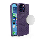 Magnetic Breathable Mesh Magsafe Wireless Charging Silicone Leather Weaving Cases For iPhone 14 series