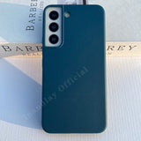Wheat Straw White Dark Blue Matte Soft Case For Samsung S23 S22 S21 Ultra Plus