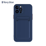 Soft Silicone Shockproof Card Slot Holder Case For iPhone 13 12 Series