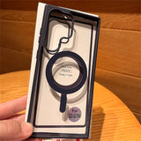 Magnetic Wireless Charging Magsafe Transparent Armor Case For Samsung Galaxy S23 S22 Ultra Plus