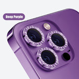 Glitter Diamond Tempered Glass Camera Metal Ring for iPhone 14 13 12 series