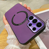 Retro Leather Magnetic Charging MagSafe Plating Case For Samsung Galaxy S23 S22 Ultra Plus