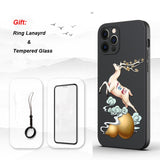 3D Art Relief Matte Soft Back Cover Case for iPhone 12 11 Series