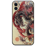 3D Embossed Dragon Phoenix Soft Shockproof Cover for iPhone 12 11 Series