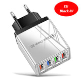 EU US UK Plug 4 Ports Charger Quick Charge 3.0 Wall for iPhone Samsung Xiaomi Huawei