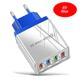 EU US UK Plug 4 Ports Charger Quick Charge 3.0 Wall for iPhone Samsung Xiaomi Huawei