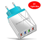 EU US UK Plug 4 Ports Charger Quick Charge 3.0 Wall for iPhone Samsung Xiaomi Huawei