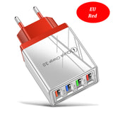 EU US UK Plug 4 Ports Charger Quick Charge 3.0 Wall for iPhone Samsung Xiaomi Huawei