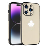 Luxury Leather Maple Leaf Bumper Shockproof Soft Case For iPhone 14 13 12 series