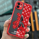 Luxury Robot Bear Shockproof Bumper Hard Armor Matte Case for iPhone 15 14 13 12 series