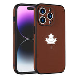 Luxury Leather Maple Leaf Bumper Shockproof Soft Case For iPhone 14 13 12 series