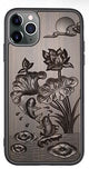 3D Relief Embossed Wolf Tiger Fish Sandalwood Case for iPhone 12 & 11 Series