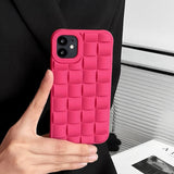 3D Cube Weave Pattern Silicone Case for iPhone 14 13 12 series