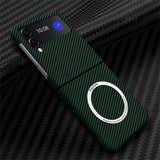 Carbon Fiber Pattern Magsafe Magnetic Wireless Charging Hard Case for Samsung Z Flip 4 3