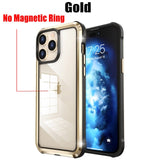 HD Transparent Stainless Steel TPU PC Case for iPhone 14 series