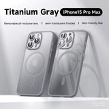 Gray Natural Titanium Magsafe Matte Case For iPhone 15 14 series