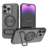 Carbon Fiber Texture Magnetic Invisible Bracket Magsafe Shockproof Armor Case for iPhone 15 14 Series