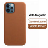 Luxury Original Magnetic Genuine Leather Case for Apple iPhone 12 Series