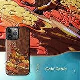 Walnut Wood 3D Embossing Cases for iPhone 14 13 series