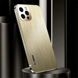 Stainless Frame Brushed Acrylic Shockproof Armor Case For iPhone 13 12 Series