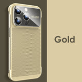 Large Lens Borderless Heat Dissipation Mesh Cooling Shockproof Case For iPhone 14 13 12 series