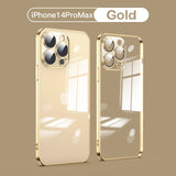 Luxury Silicone Frame Shockproof Clear Case For iPhone 14 13 12 series