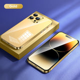 Metal Stainless Steel Shell Electroplated Shockproof Case For iPhone 14 13 series
