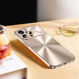 Metal Aurora Glass-like Camera Protector Silicone Case For iPhone 15 14 13 12 Series