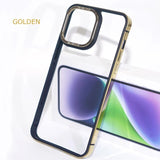 Luxury Minimalism Metal Lens Frame TPU Case For iPhone 15 14 series