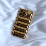 Plating Square Down Jacket Soft Silicone Case for iPhone 13 12 series