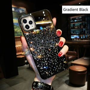Luxury Mirror Gradual Change Jewelled Shiny Diamond Phone Case For iPhone 12 11 Series