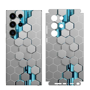 Colorful Honeycomb Decal Skin Protector Cover 3M Wrap Sticker Edges Cover for Samsung Galaxy S23 S22 Ultra Plus