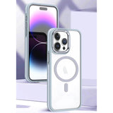 Luxury Magnetic Frosted Translucent Case With Metal Lens Frame For iPhone 15 14 13 12 series