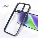 Luxury Minimalism Metal Lens Frame TPU Case For iPhone 15 14 series