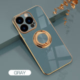 Luxury Plating Magnetic Ring Holder Case for iPhone 14 13 12 series