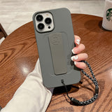 Plain Shockproof Car Holder Ring Magnet Lanyard Soft Silicone Case For iPhone 14 13 12 series