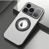 Luxury Metal Back Magsafe Camera Protection Hard Back TPU Case for iPhone 14 13 12 series
