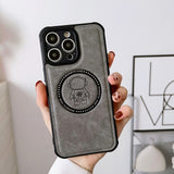 Astronaut Leather Magsafe Case for iPhone 14 13 12 series
